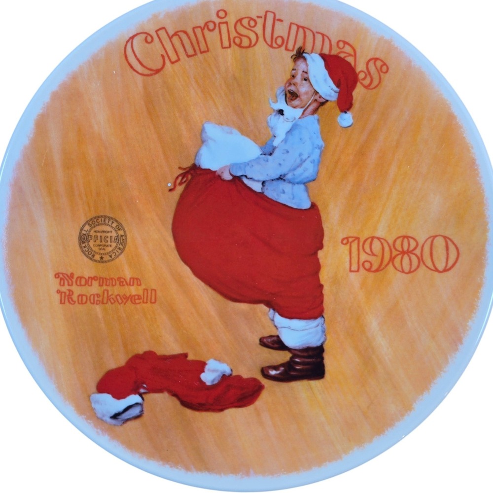 Knowles "Scotty Plays Santa" Norman Rockwell 8" Collector Plate Christmas 1980